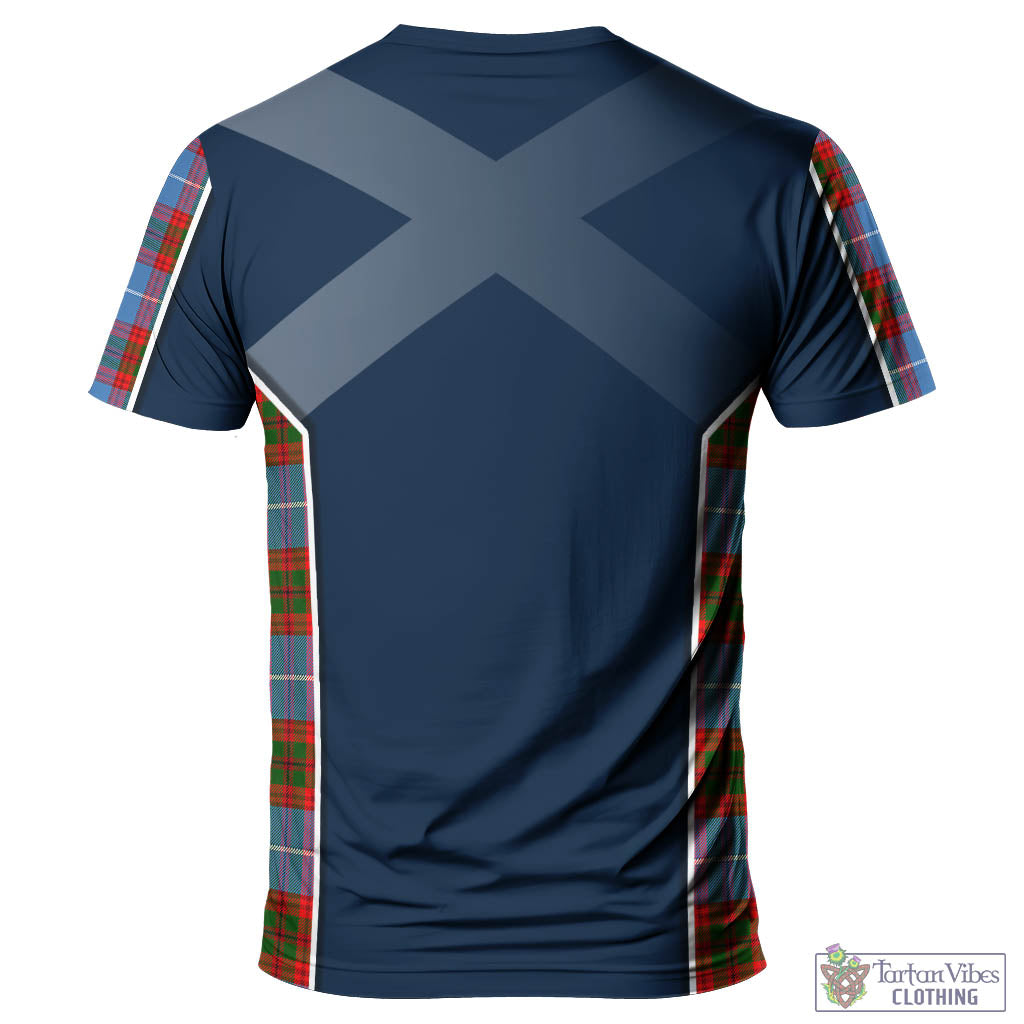 Tartan Vibes Clothing Newton Tartan T-Shirt with Family Crest and Scottish Thistle Vibes Sport Style