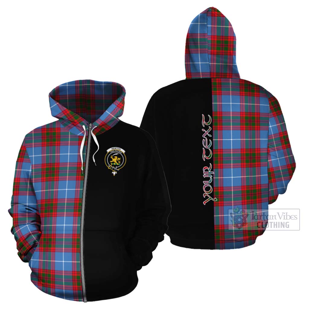 Tartan Vibes Clothing Newton Tartan Cotton Hoodie with Family Crest and Half Of Me Style