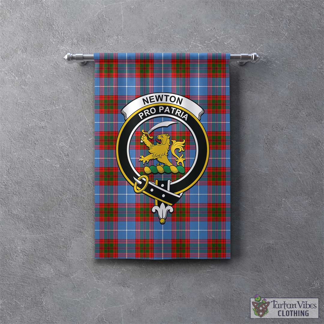 Tartan Vibes Clothing Newton Tartan Gonfalon, Tartan Banner with Family Crest