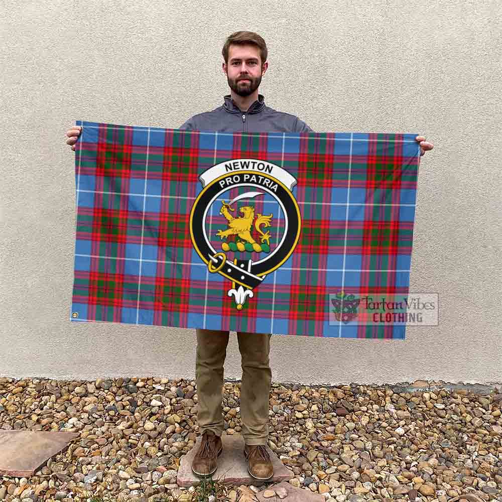 Tartan Vibes Clothing Newton Tartan House Flag with Family Crest