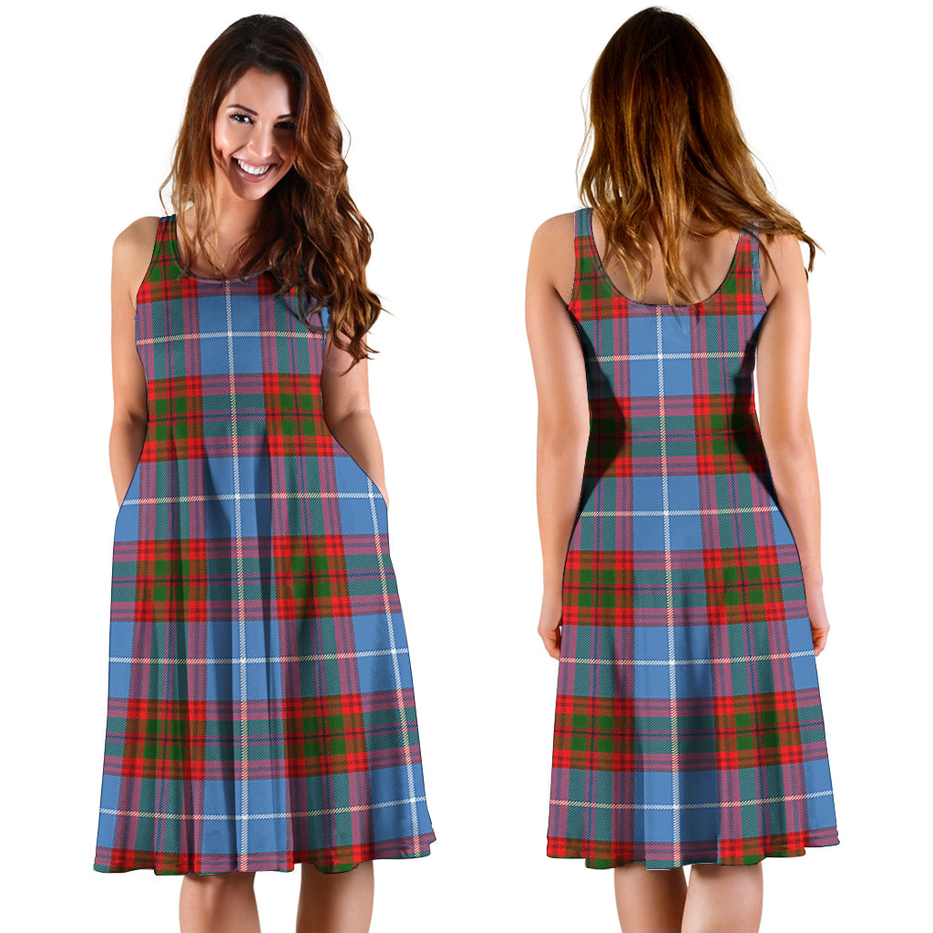 newton-tartan-sleeveless-midi-womens-dress