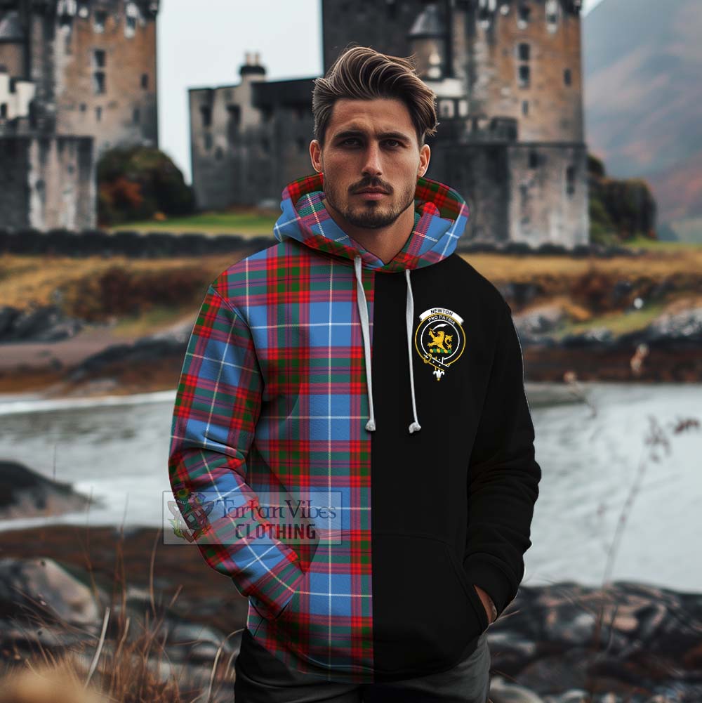 Tartan Vibes Clothing Newton Tartan Cotton Hoodie with Family Crest and Half Of Me Style