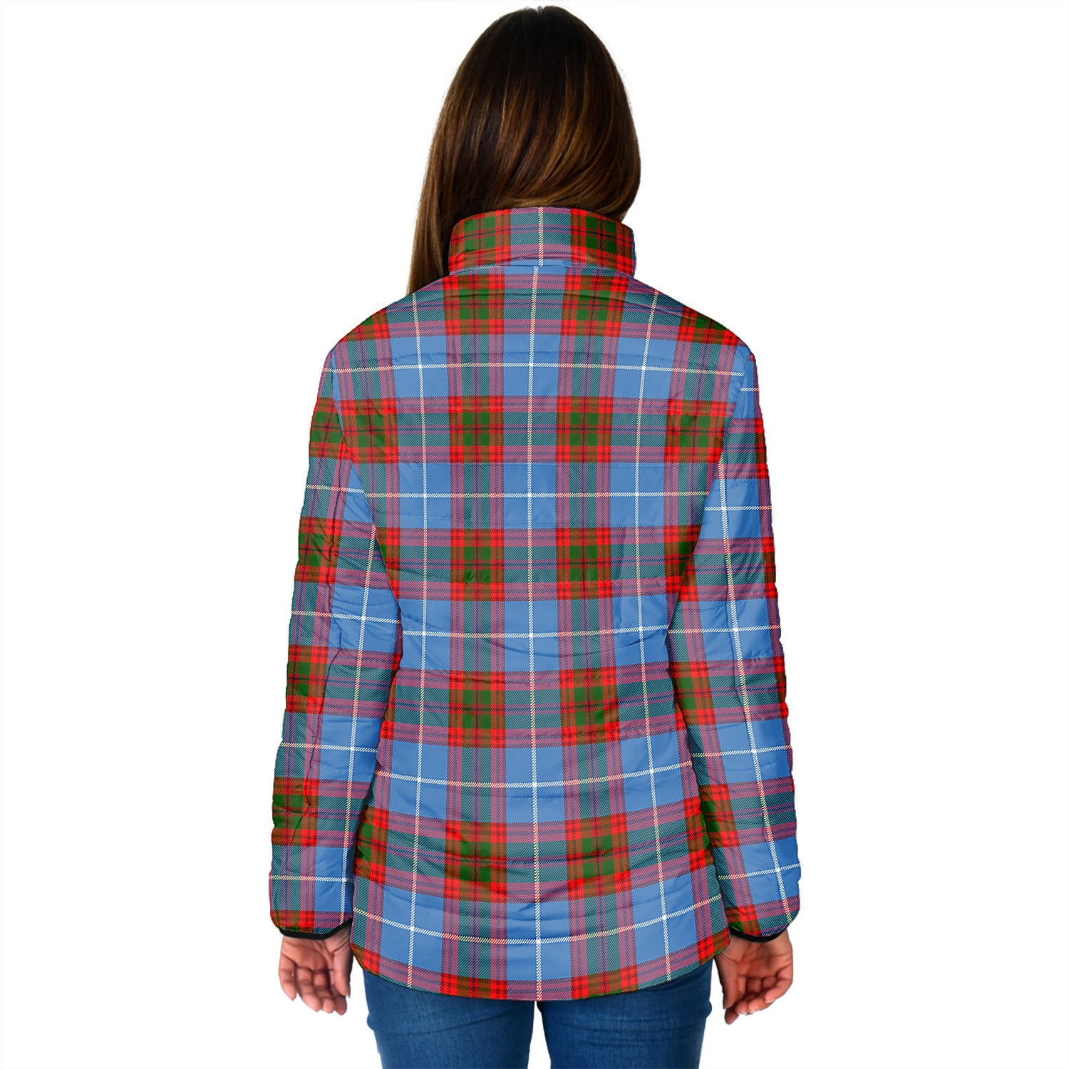 Newton Tartan Padded Jacket with Family Crest - Tartan Vibes Clothing