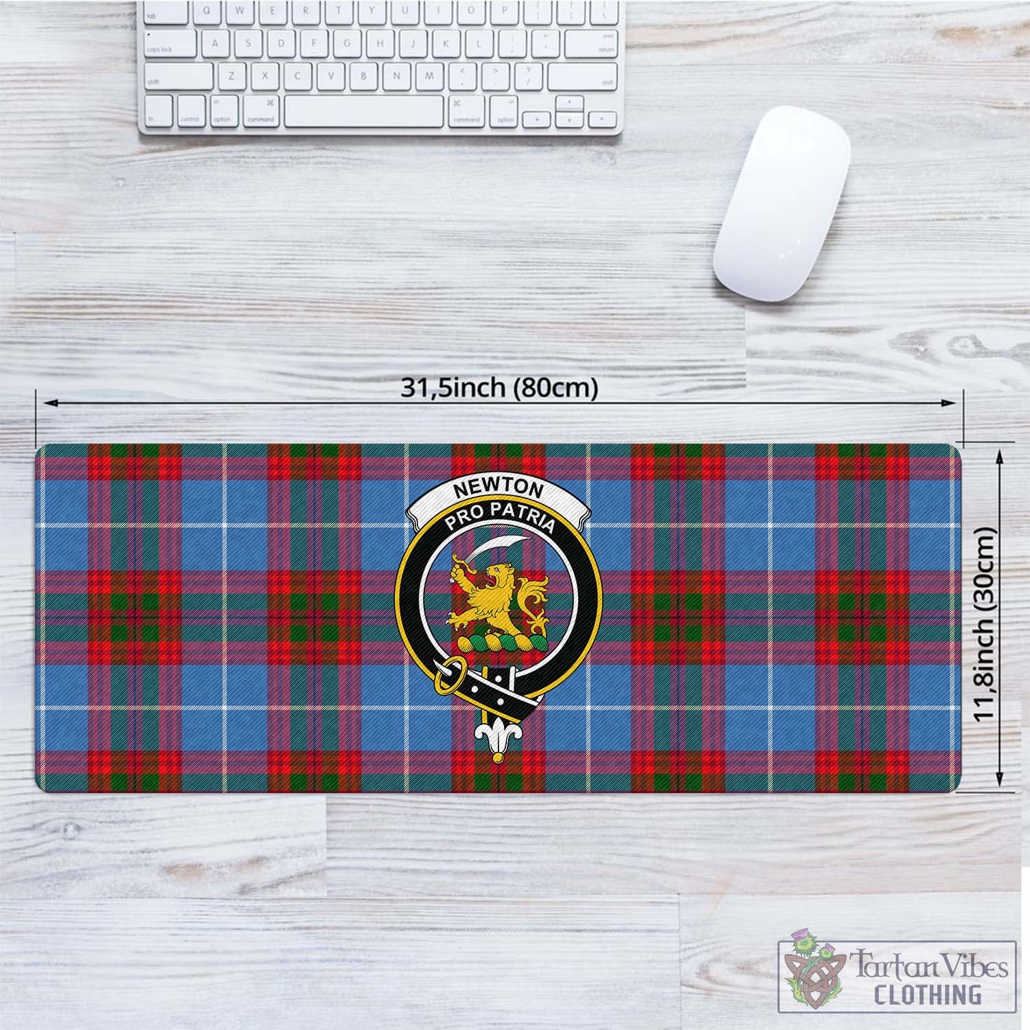 Tartan Vibes Clothing Newton Tartan Mouse Pad with Family Crest