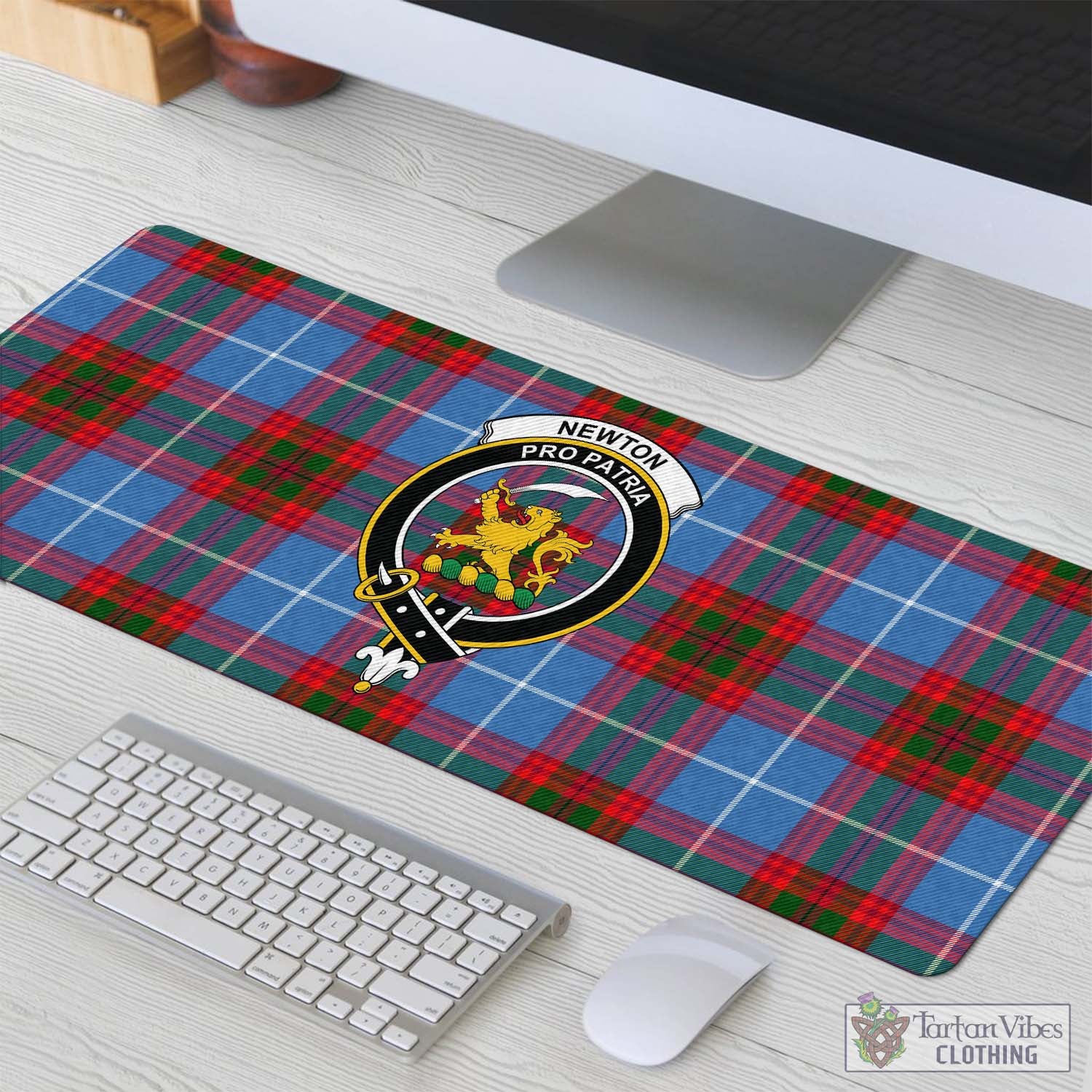 Tartan Vibes Clothing Newton Tartan Mouse Pad with Family Crest