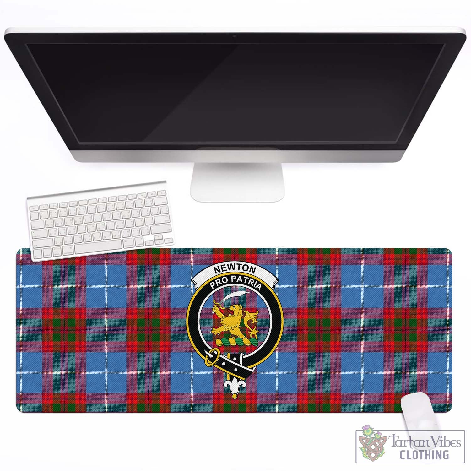 Tartan Vibes Clothing Newton Tartan Mouse Pad with Family Crest