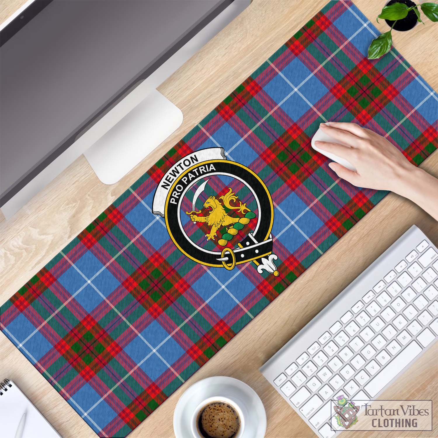 Tartan Vibes Clothing Newton Tartan Mouse Pad with Family Crest