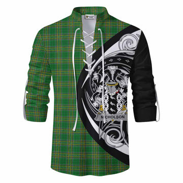 Nicholson Irish Clan Ghillie Kilt Shirt Celtic Circle Style Men - Tartan Vibes Clothing