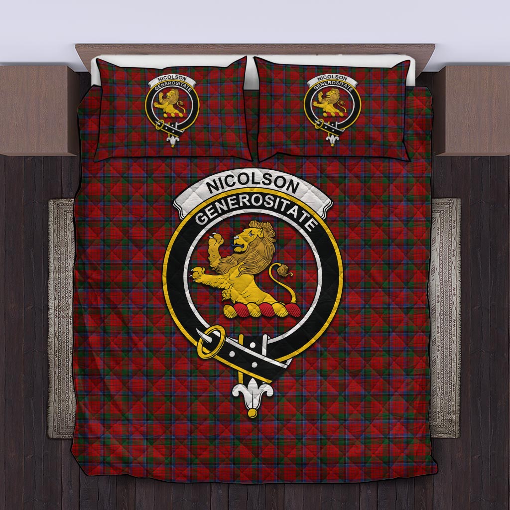 Nicolson Tartan Quilt Bed Set with Family Crest Twin - Tartan Vibes Clothing