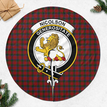 Nicolson Tartan Christmas Tree Skirt with Family Crest