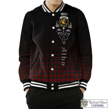 Nicolson Tartan Baseball Jacket Featuring Alba Gu Brath Family Crest Celtic Inspired