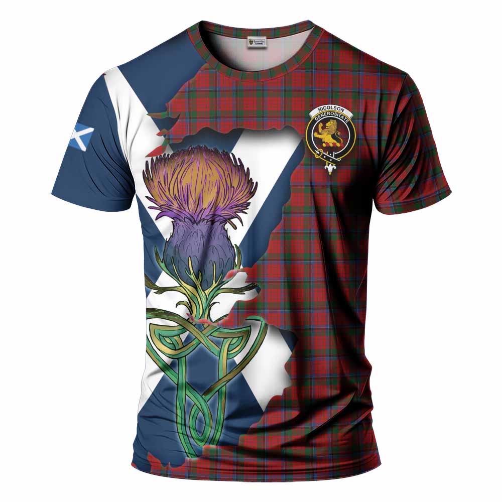 Nicolson Tartan Family Crest T-Shirt Scottish Thistle Celtic Inspired Kid's Shirt - Tartan Vibes Clothing