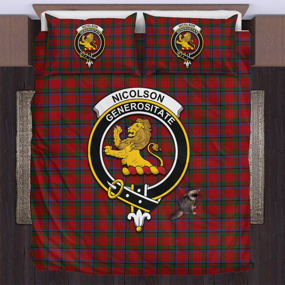 Nicolson Tartan Bedding Set with Family Crest US Bedding Set - Tartan Vibes Clothing