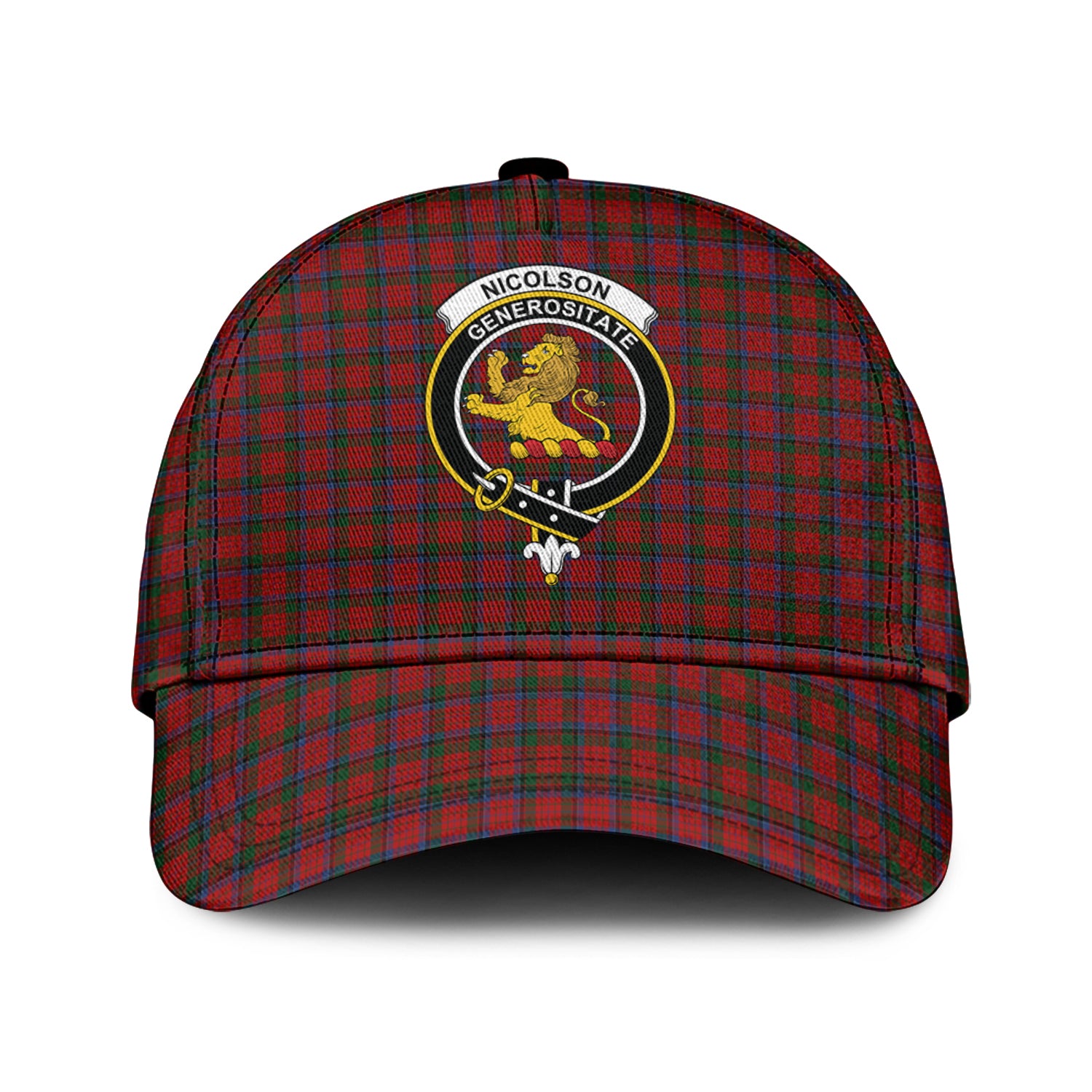 Nicolson Tartan Classic Cap with Family Crest Classic Cap Universal Fit - Tartan Vibes Clothing