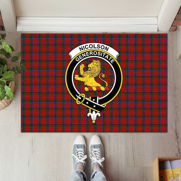 Nicolson Tartan Door Mat with Family Crest