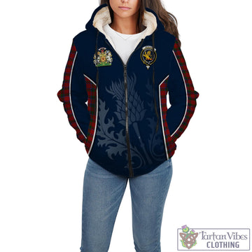 Nicolson Tartan Sherpa Hoodie with Family Crest and Scottish Thistle Vibes Sport Style