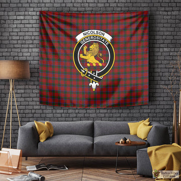 Nicolson Tartan Tapestry Wall Hanging and Home Decor for Room with Family Crest