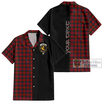 Nicolson Tartan Short Sleeve Button Shirt with Family Crest and Half Of Me Style