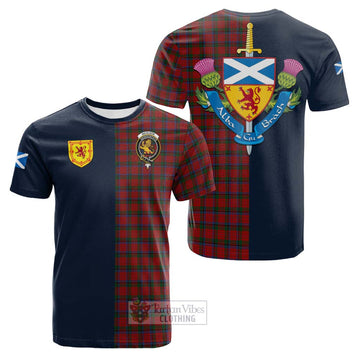 Nicolson Tartan Cotton T-shirt Alba with Scottish Lion Royal Arm Half Style