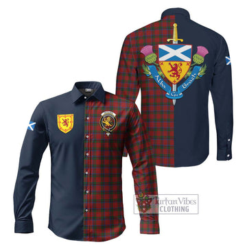 Nicolson Tartan Long Sleeve Button Shirt Alba with Scottish Lion Royal Arm Half Style