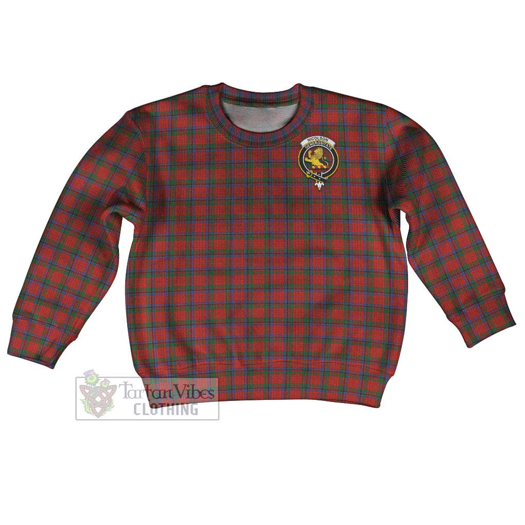 Nicolson Tartan Kid Ugly Sweater with Family Crest Kid - Tartan Vibes Clothing