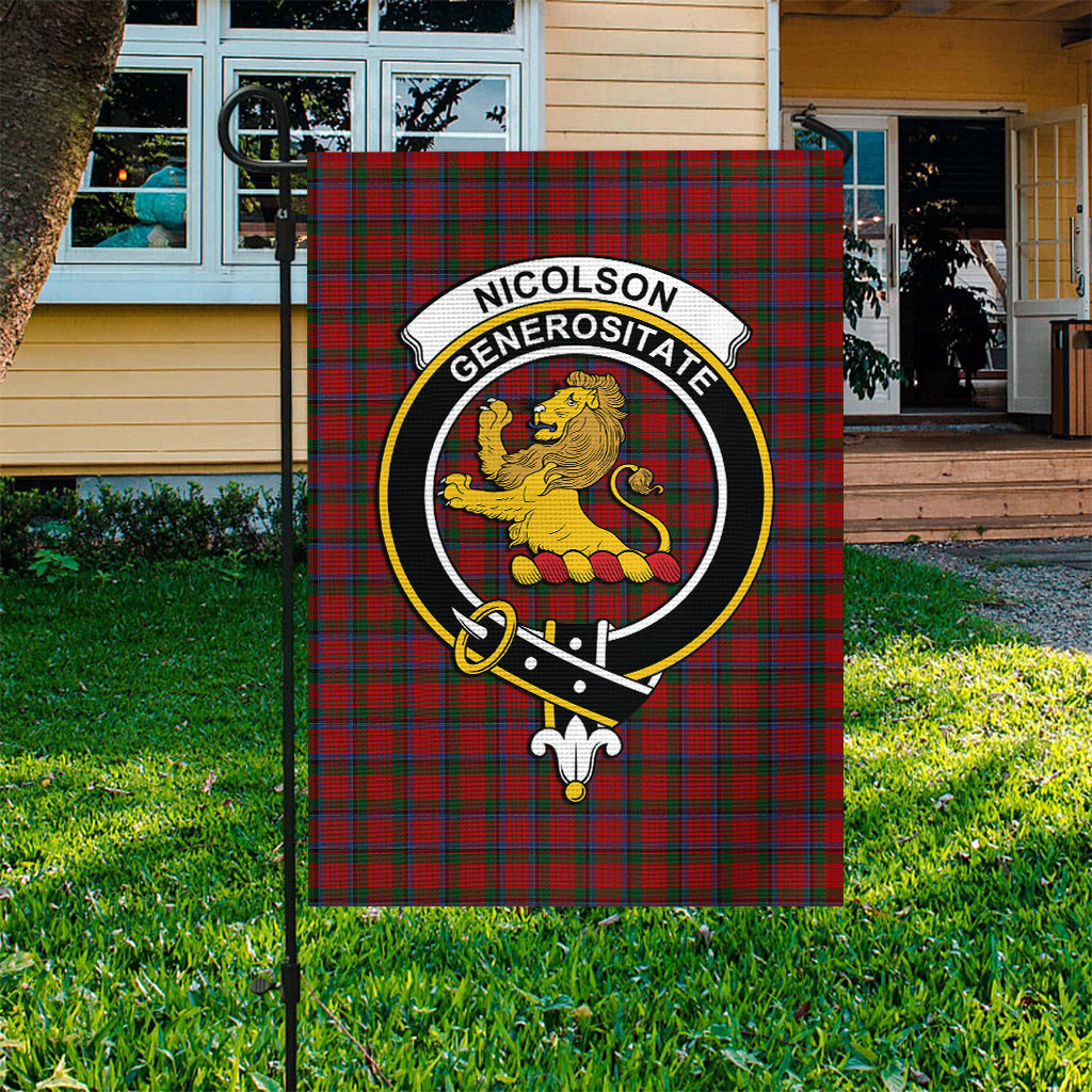 Nicolson Tartan Flag with Family Crest - Tartan Vibes Clothing