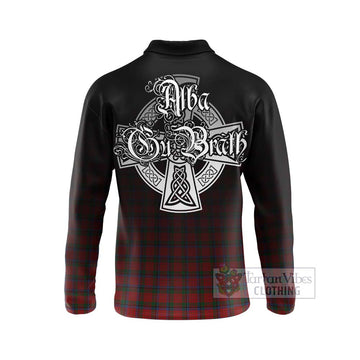 Nicolson Tartan Long Sleeve Polo Shirt Featuring Alba Gu Brath Family Crest Celtic Inspired