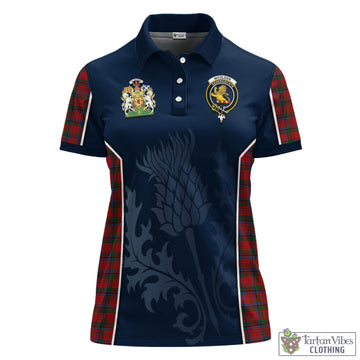 Nicolson Tartan Women's Polo Shirt with Family Crest and Scottish Thistle Vibes Sport Style