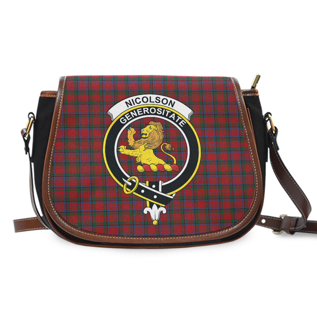 Nicolson Tartan Saddle Bag with Family Crest - Tartan Vibes Clothing