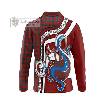 Nicolson Tartan Long Sleeve Polo Shirt with Epic Bagpipe Style