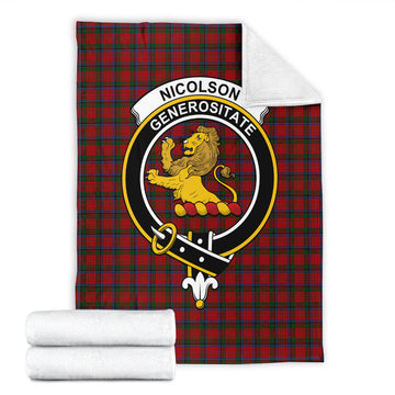 Nicolson Tartan Blanket with Family Crest