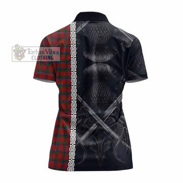 Nicolson Tartan Women's Polo Shirt with Family Crest Cross Sword Thistle Celtic Vibes