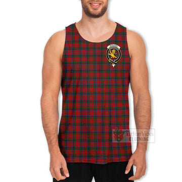Nicolson Tartan Men's Tank Top with Family Crest and Bearded Skull Holding Bottles of Whiskey - Tartan Vibes Clothing