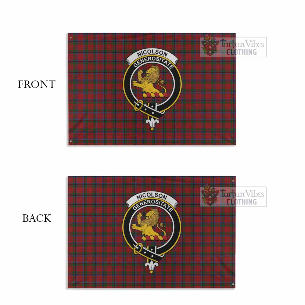 Nicolson Tartan House Flag with Family Crest - Tartan Vibes Clothing