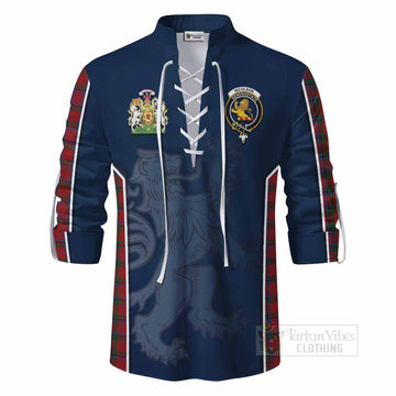 Nicolson Tartan Ghillie Kilt Shirt with Family Crest and Lion Rampant Vibes Sport Style