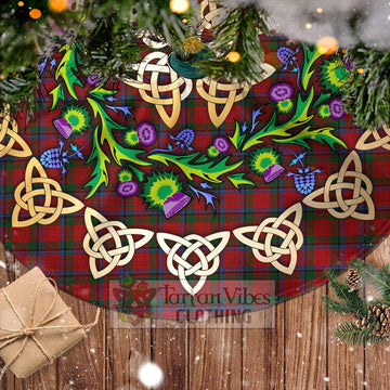 Nicolson Tartan Christmas Tree Skirt with Thistle Celtic Knot Style