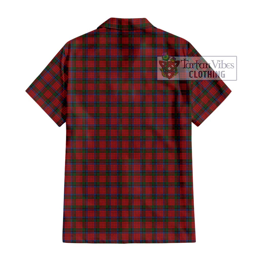 Nicolson Tartan Short Sleeve Button Shirt with Family Crest DNA In Me Style - Tartanvibesclothing Shop