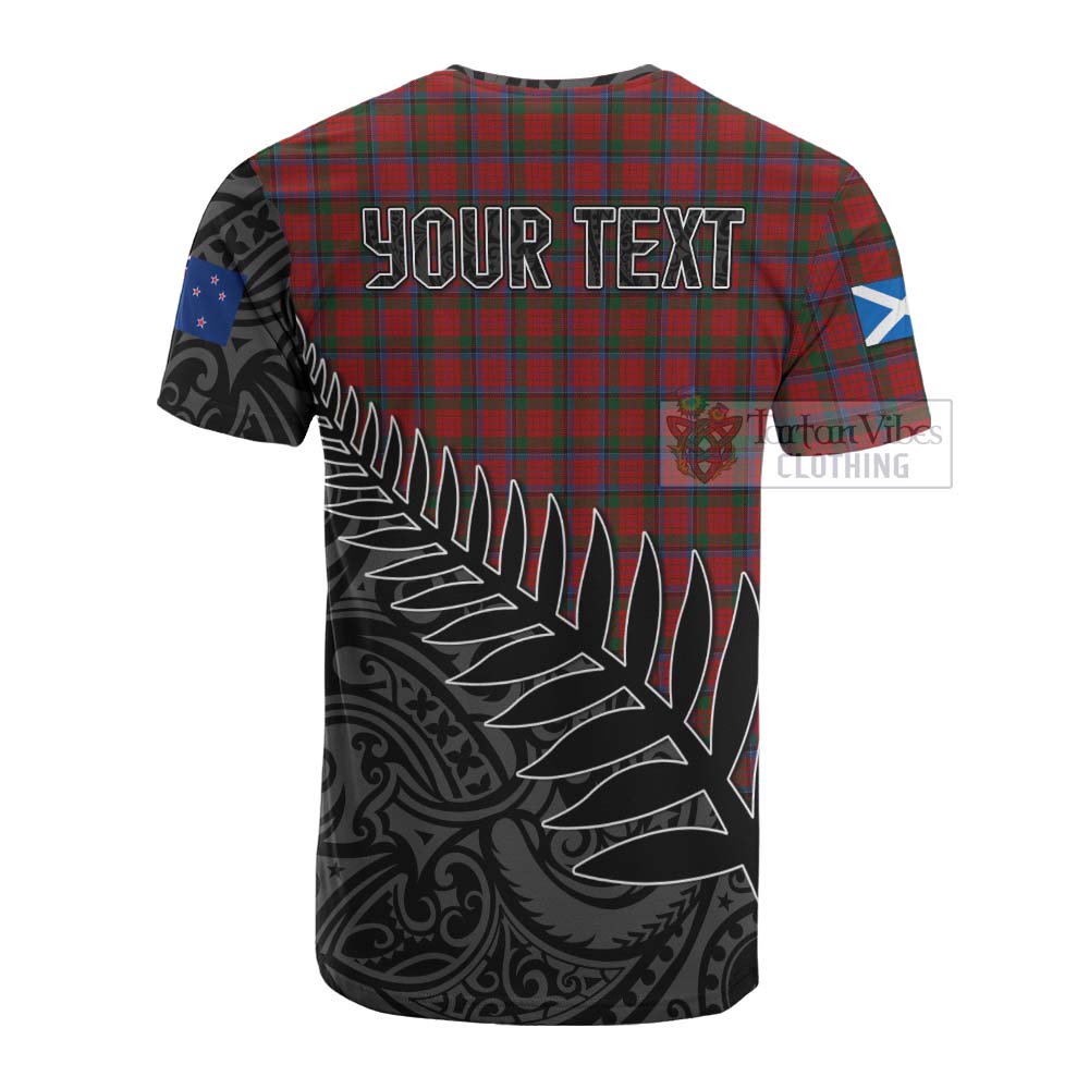 Tartan Vibes Clothing Nicolson Crest Tartan Cotton T-shirt with New Zealand Silver Fern Half Style