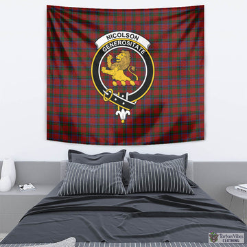 Nicolson Tartan Tapestry Wall Hanging and Home Decor for Room with Family Crest