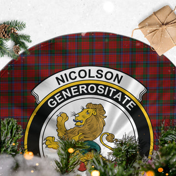 Nicolson Tartan Christmas Tree Skirt with Family Crest