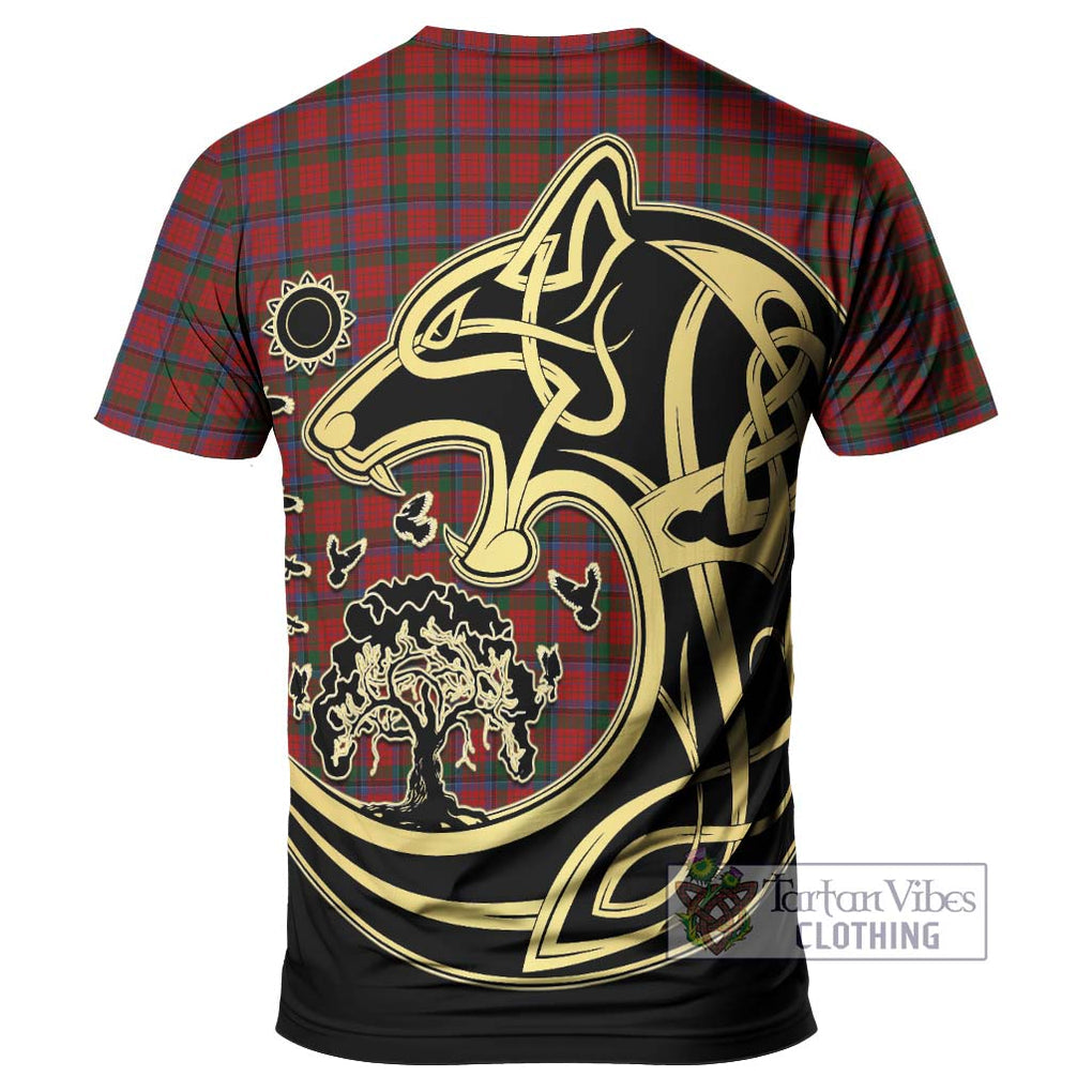 Nicolson Tartan T-Shirt with Family Crest Celtic Wolf Style - Tartan Vibes Clothing