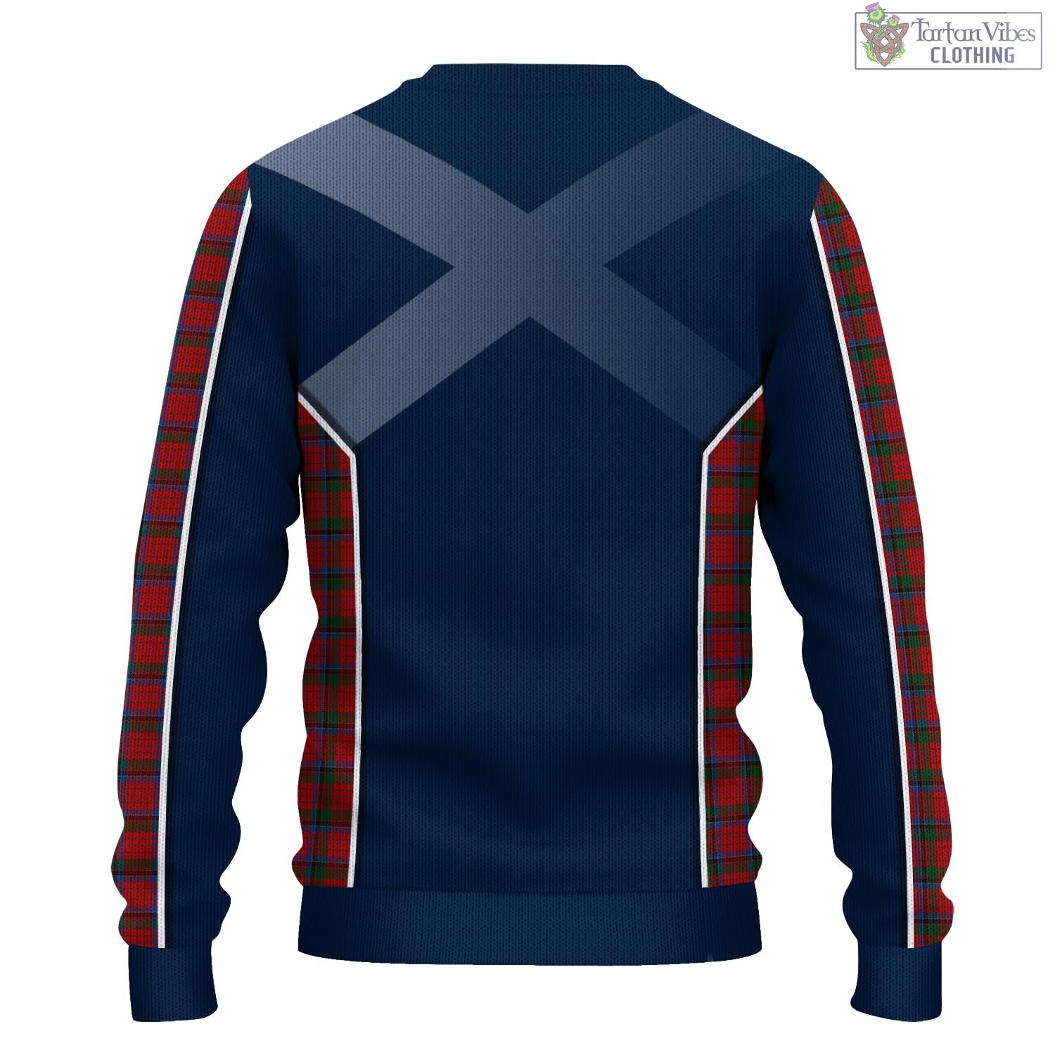 Tartan Vibes Clothing Nicolson Tartan Knitted Sweatshirt with Family Crest and Scottish Thistle Vibes Sport Style