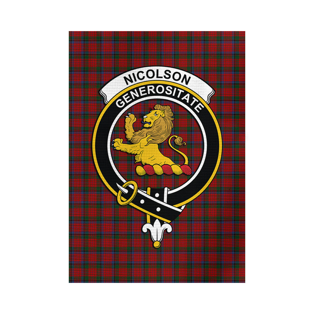 Nicolson Tartan Flag with Family Crest - Tartan Vibes Clothing