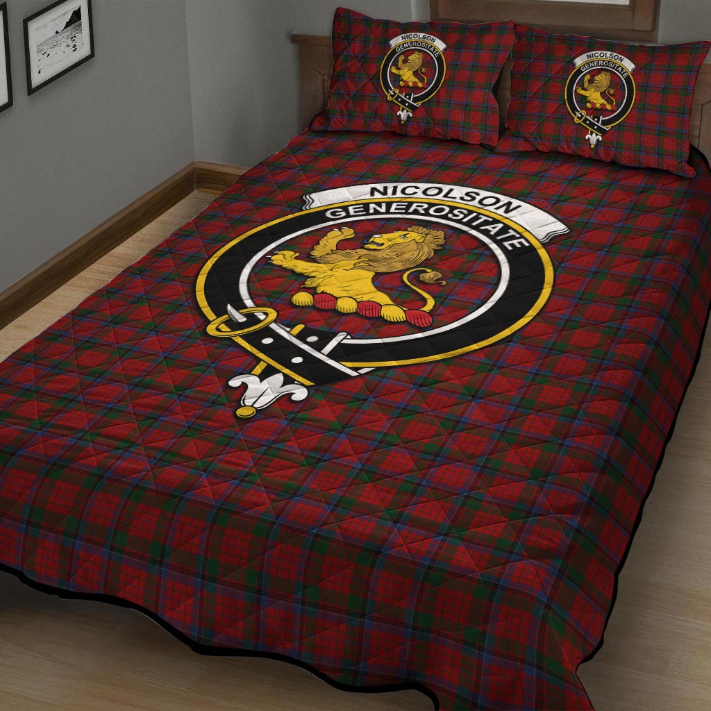 Nicolson Tartan Quilt Bed Set with Family Crest - Tartan Vibes Clothing