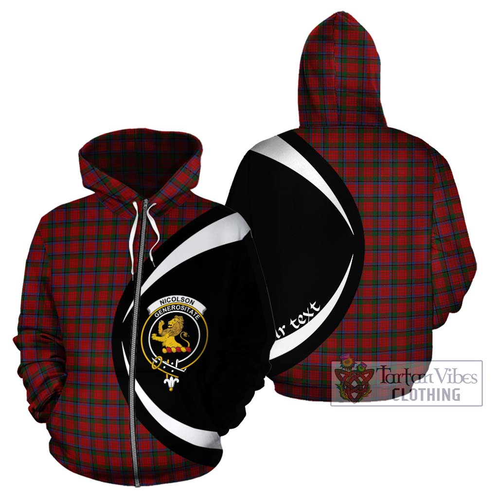 Nicolson Tartan Hoodie with Family Crest Circle Style - Tartan Vibes Clothing