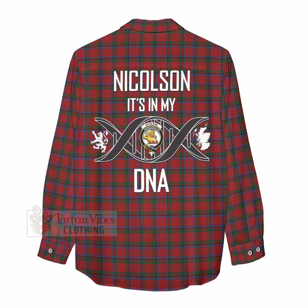 Tartan Vibes Clothing Nicolson Tartan Women's Casual Shirt with Family Crest DNA In Me Style