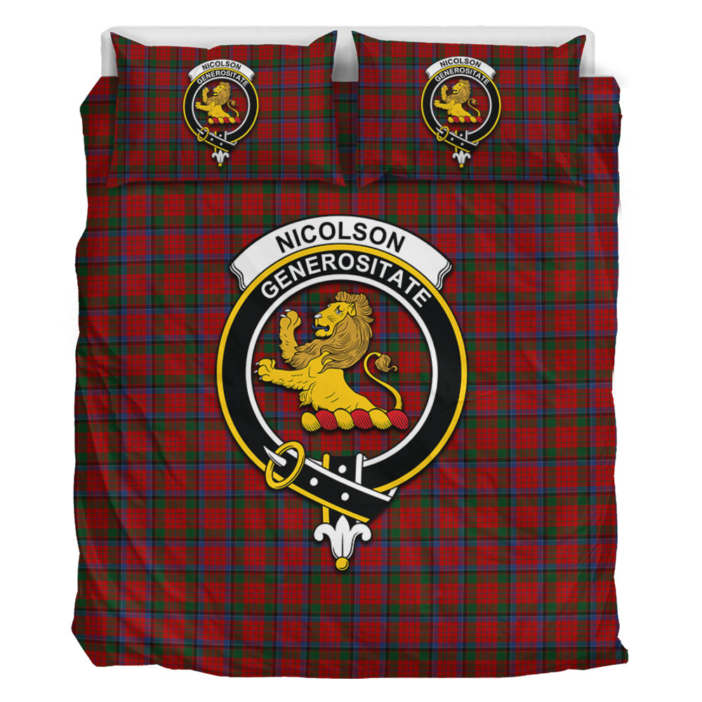 Nicolson Tartan Bedding Set with Family Crest - Tartan Vibes Clothing