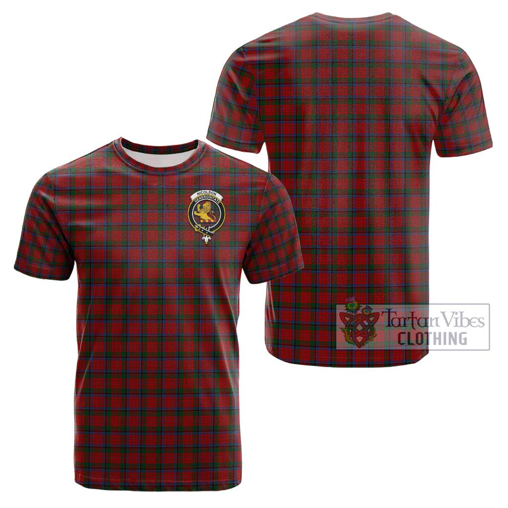 Nicolson Tartan Cotton T-Shirt with Family Crest Kid's Shirt - Tartanvibesclothing Shop