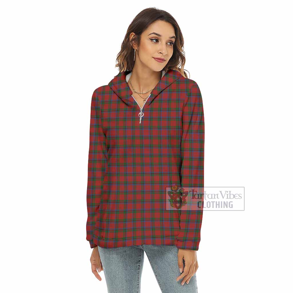 Nicolson Tartan Women's Borg Fleece Hoodie with Half Zip - Tartan Vibes Clothing