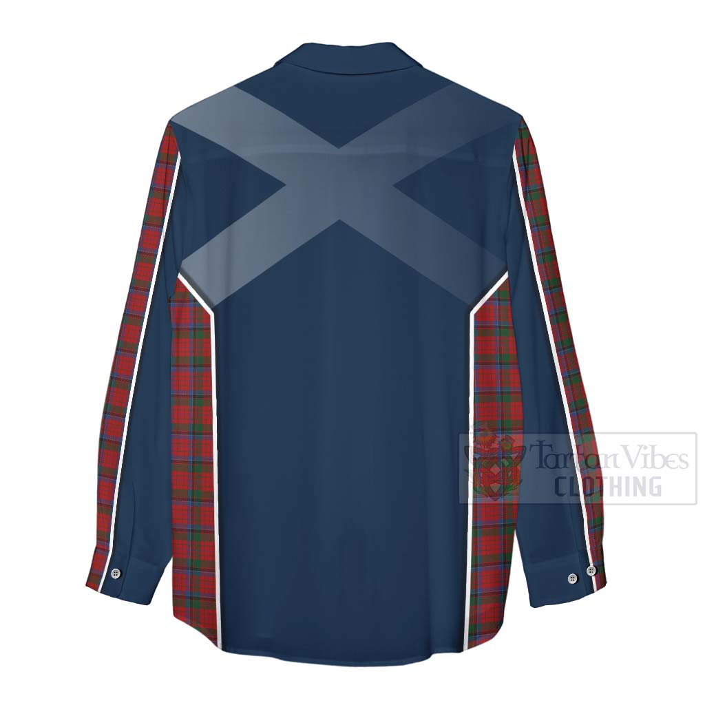 Tartan Vibes Clothing Nicolson Tartan Women's Casual Shirt with Family Crest and Scottish Thistle Vibes Sport Style